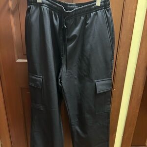 Pink Winter Black Cargo Pants